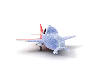Red Toy Airplane model pack Low-poly 3D model