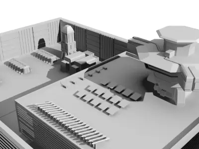 Sci- Fi Military Base Free low-poly 3D model