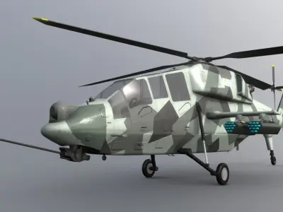 HAL Light Combat Helicopter LCH Low-poly 3D model