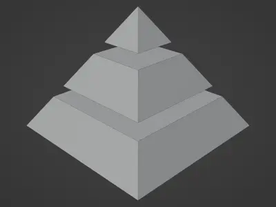 Pyramid Separated into 3 Parts Low-poly 3D model