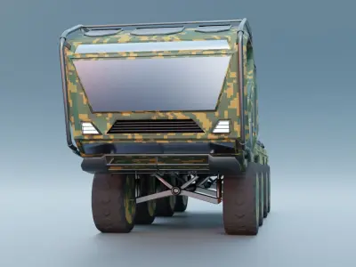 8 wheeler heavy cargo truck Low-poly 3D model