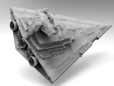 Imperial II Star Destroyer Star Wars - High detail level 3D model