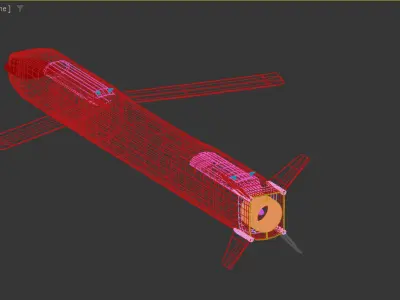 KH-52 MK2 Cruise Missile Low-poly 3D model