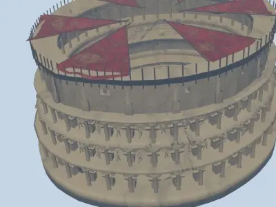 Colosseum leaning tower of pisa Low-poly 3D model