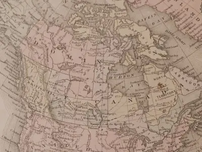 1800 Map of North America Low-poly 3D model