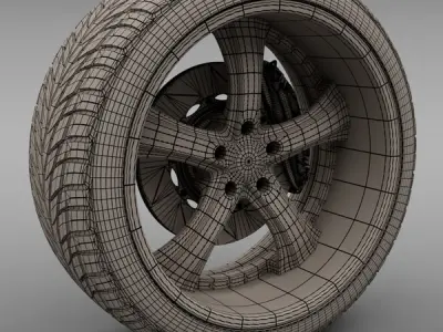 Savini Forged SV-33S Wheel and Tire 3D model