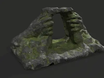 Cave Entrance Desert rock 06 Low-poly 3D model