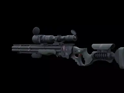 Soviet Cyberpunk Tactical Railgun Sniper 3D Model Low-poly 3D model