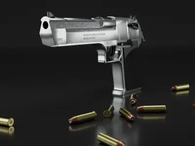 Desert Eagle PBR Model caliber 50 AE Low-poly 3D model