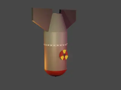 Nuclear bomb missile Low-poly 3D model