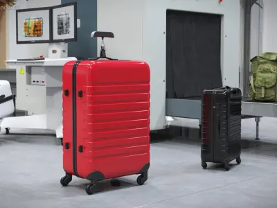 Portable Travel Luggage Weigher with Hard Shell Rolling Luggage 3D model