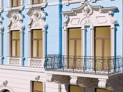 Neoclassicist European Old Town house 3D model