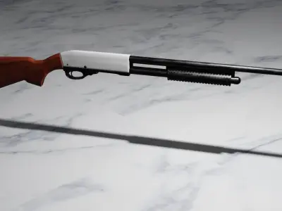 FPS Shotgun Low poly Game ready 3D model Free low-poly 3D model