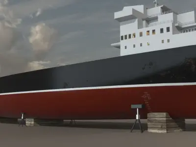 Cargo Ship 02 Low-poly 3D model