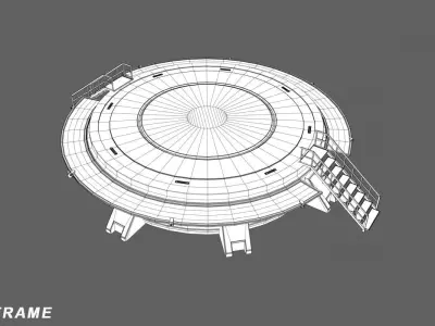 Mars Kit Bash - Landing Pad Low-poly 3D model