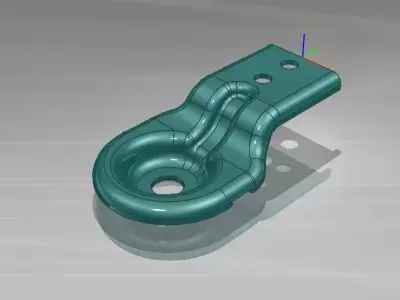 plast metal bracket with two holes 3D model