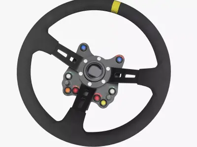 Steering Wheel 01 - Variation C - Black Stiches Low-poly 3D model