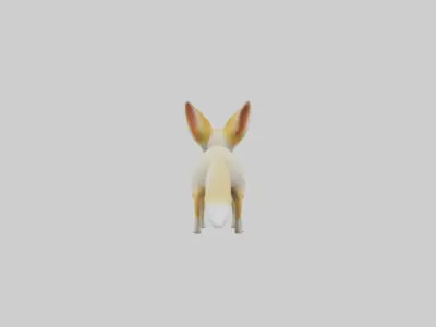 Fennec Fox listening model Low-poly 3D model