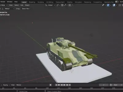 war tank Low-poly 3D model