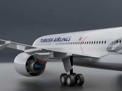 Airbus A350-900 XWB Turkish Airways Livery 3D model