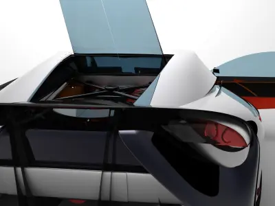 Supercar Opened Up Free 3D model