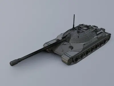IS-7 Heavy Tank - Game Ready 3D Printable Low-poly 3D model