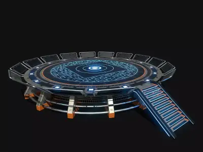 Lowpoly Scifi Helipad Low-poly 3D model