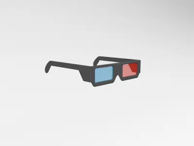 Cartoon 3D Glasses v1 002 Low-poly 3D model