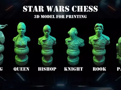 Futuristic Sci-Fi Chess Set 3D print model