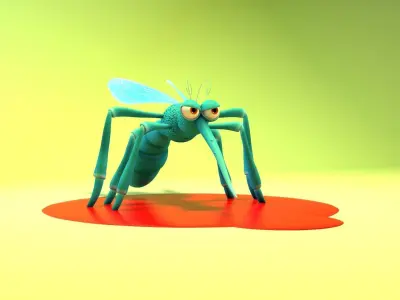 Mosquito - Cartoon Mosquito Low-poly 3D model