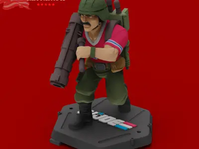  GI JOE Characters Bazooka GI JOE full-figure pose 02 3D print model