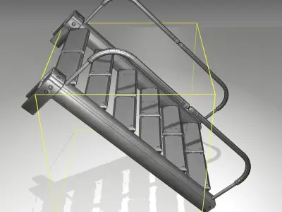 Futuristic Stairs - 18 - Basic Textures Low-poly 3D model