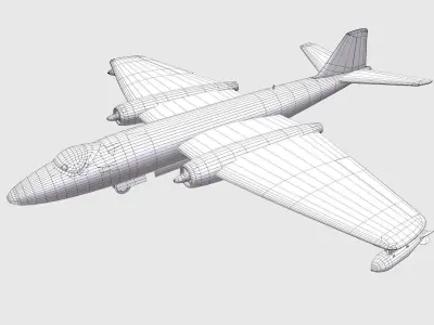 English Electric Canberra Bomber Low-poly PBR Low-poly 3D model