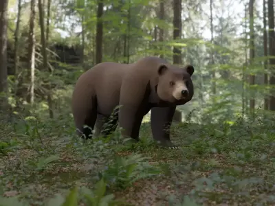 Bear LowPoly polar Low-poly 3D model