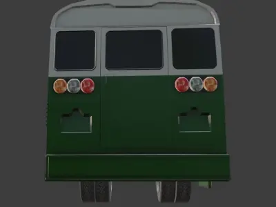 Bluebird bus Low-poly 3D model