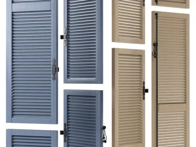 Louvered shutters 3D model purchase