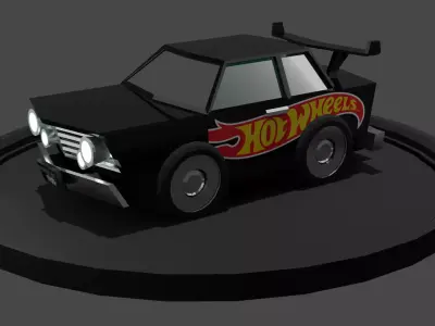 3D hotwheel low poly car Free low-poly 3D model