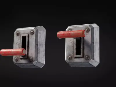 Industrial Control Buttons and Switches Pack - 14 Assets PBR  Low-poly 3D model