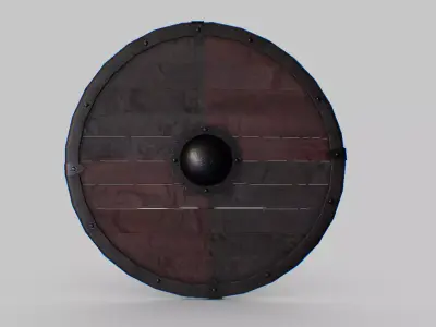 Viking Round Shield Low-poly 3D model