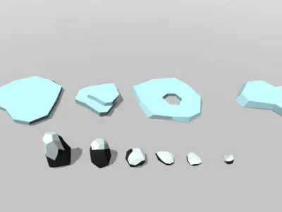 POLYArctic arctic with teepee Low-poly 3D model