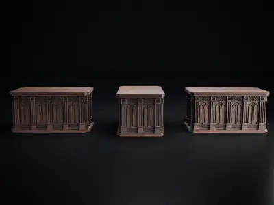 GOTHIC INTERIOR PROPS ASSET Collection Low-poly 3D model