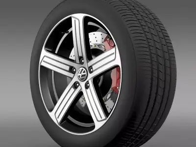 Volkswagen Golf R wheel 3D model