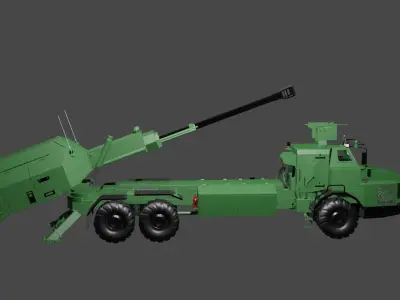 Army tank Low-poly 3D model