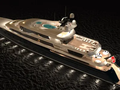Phoenix2 Superyacht Night Scene 3D model