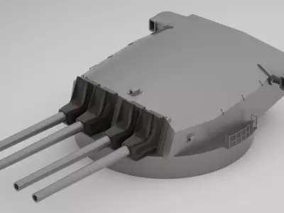 380mm 45 Mle 1935 Model 1935 3D model