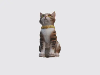 A calico cat 3D model