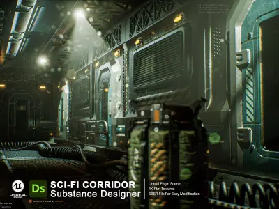 Sci Fi Material Corridor  Substance Designer  Texture