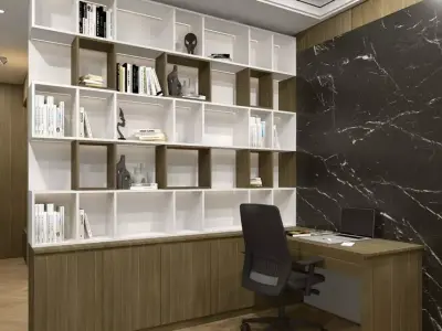 bookshelf desk combo Free 3D model