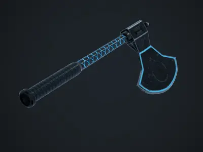 Blue Axe Low-poly 3D model