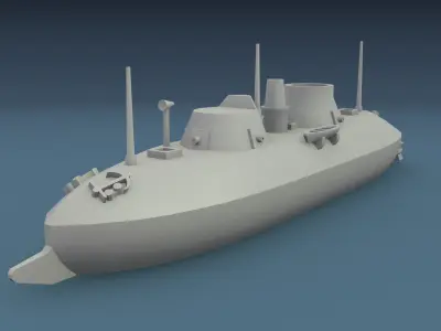 USS Keokuk 1863 3D print model